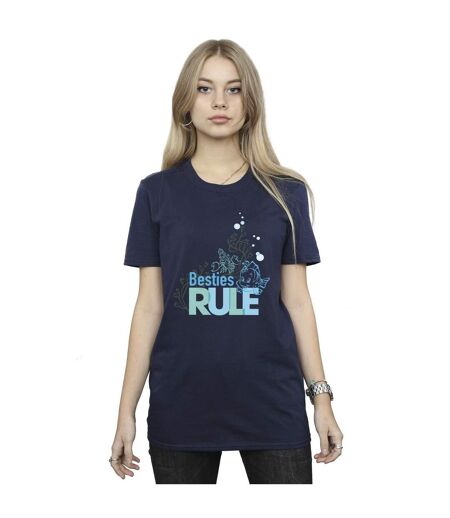 Disney Femme/Ladies The Little Mermaid Besties Cotton Boyfriend T-Shirt (Bleu marine) - UTBI31107