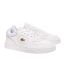 Womens/ladies Lineset Leather Flat Trainers White Gold Lacoste-1