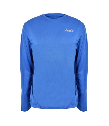 T-shirt Manches Longues Motif/style Logo Run Homme Bleu Persan Diadora