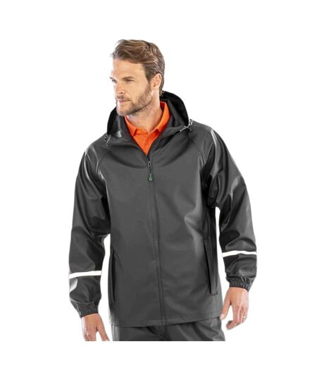 Mens Prism Pu Waterproof Jacket Black Result Genuine Recycled