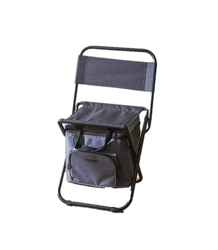 Chaise de camping pliante 2 en 1 avec sac isotherme - Gris et noir