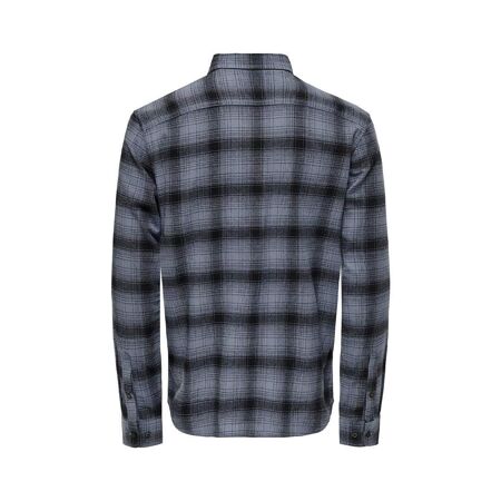 Chemise Bleu/Noir Homme Only & Sons Matt Reg Shadow - L