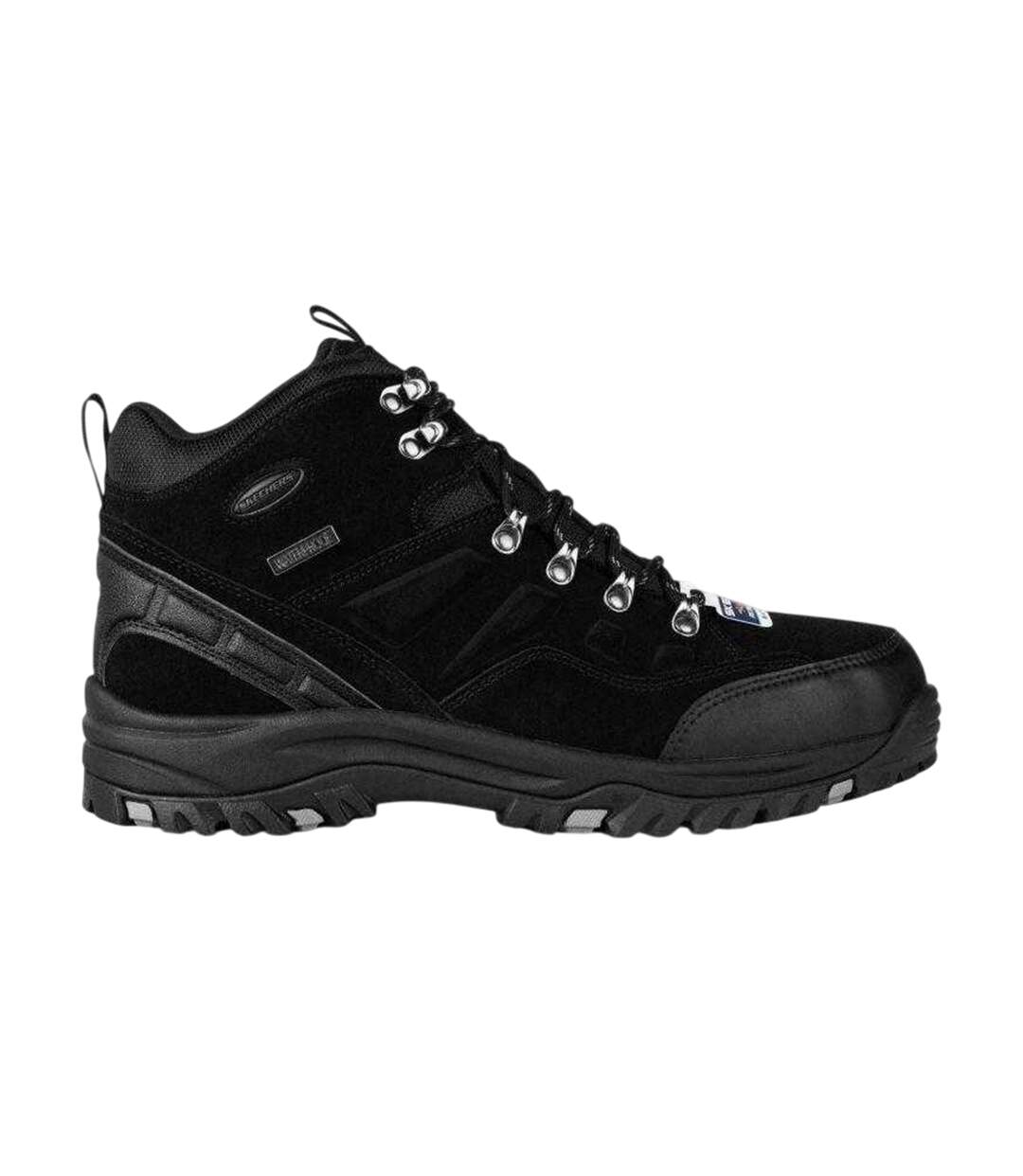 Mens Relment Pelmo Leather Waterproof Relaxed Fit Hiking Boots Black Skechers-1