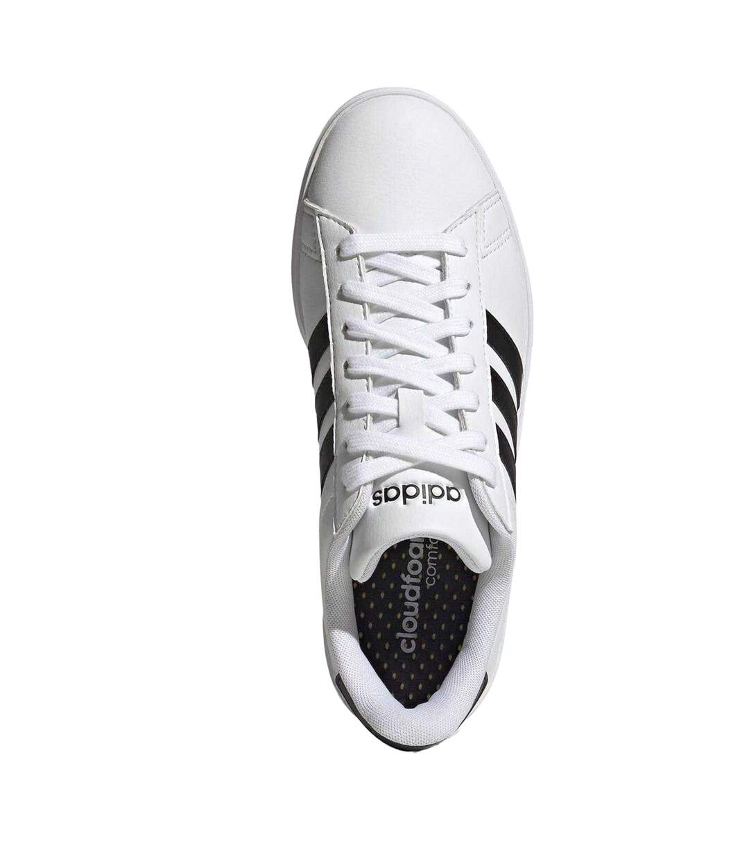 Baskets Grand Court Femme Blanc Noir Adidas-4