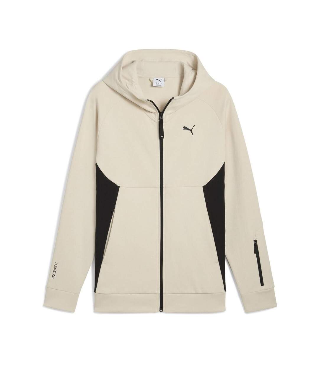 Sweat beige homme puma pumatech full-zip-1