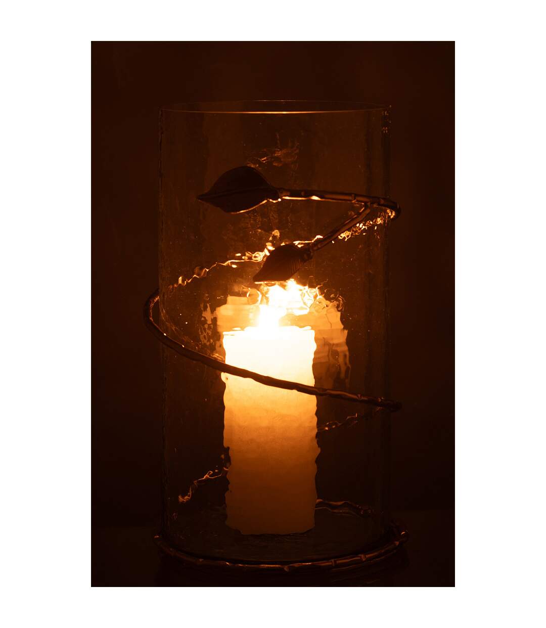 Vase en Verre Feuille Ofelia 34cm Transparent-4