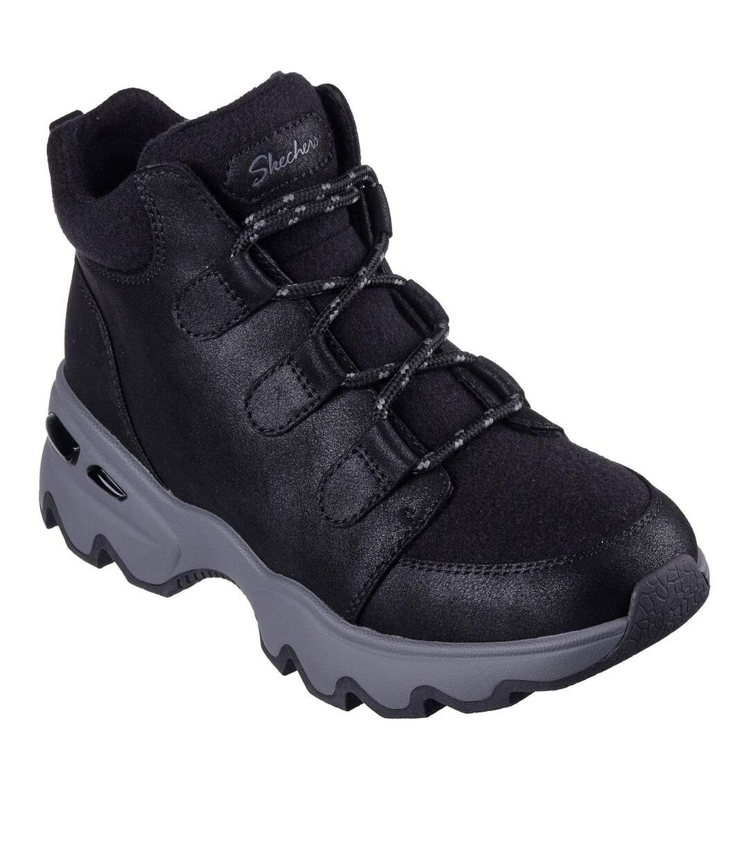 Womens/ladies Biglug Walking Shoes Black Skechers-4