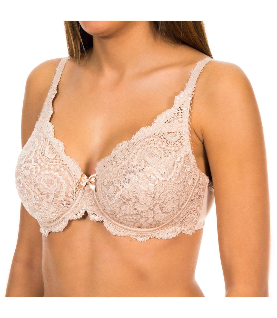 Women's non-padded lace underwire bra 05832 for natural bust support-1