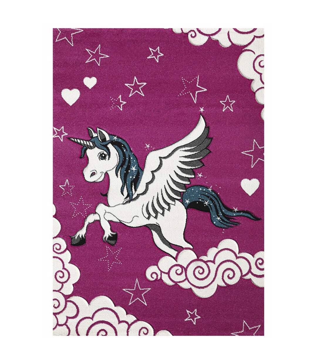 Tapis salon et chambre tissé motif enfant LICORNE