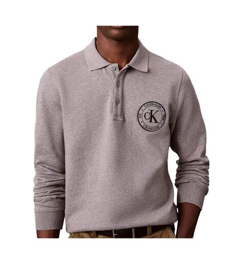 Polo gris homme calvin klein jeans terry