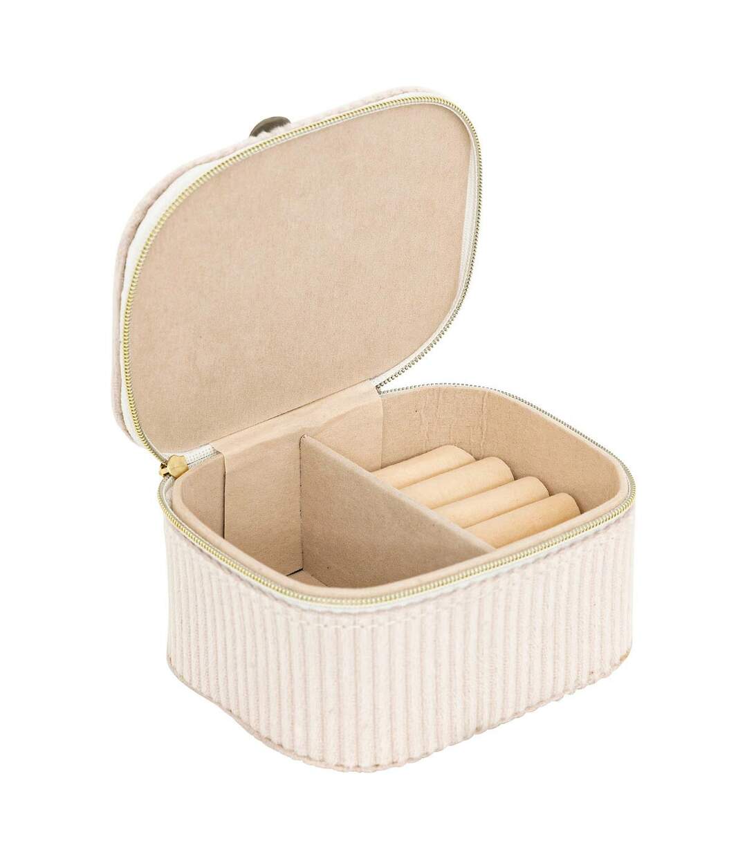 Boîte à Bijoux en Velours Enya 11cm Beige-2