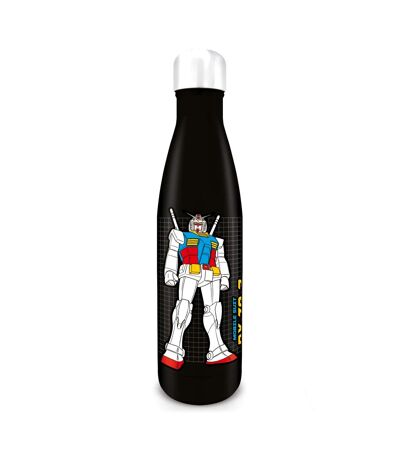 Gundam About Time Metal 540ml Water Bottle (Black/White/Yellow) (One Size) - UTPM6507