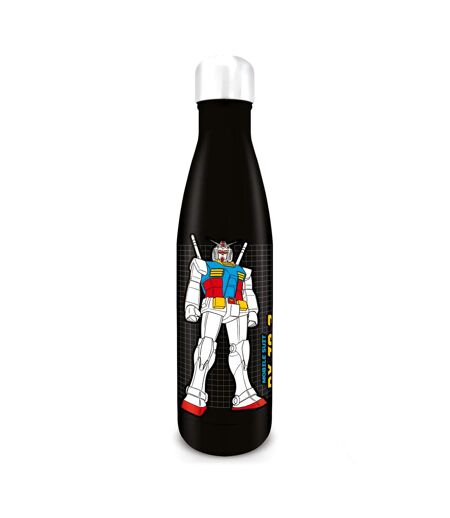 Gundam About Time Metal 540ml Water Bottle (Black/White/Yellow) (One Size) - UTPM6507