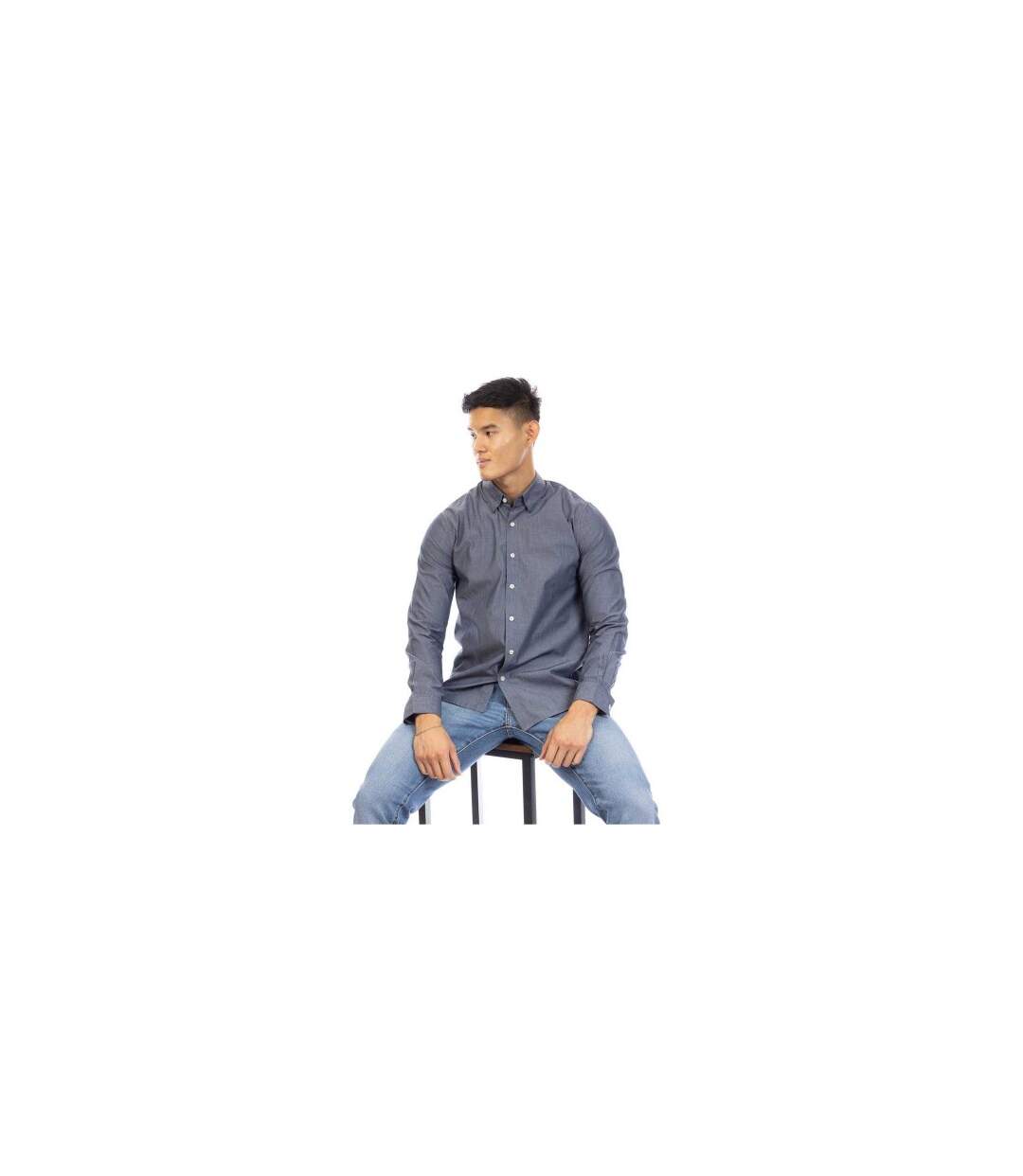 Mens Button-down Shirt Dark Indigo Peter Werth-1