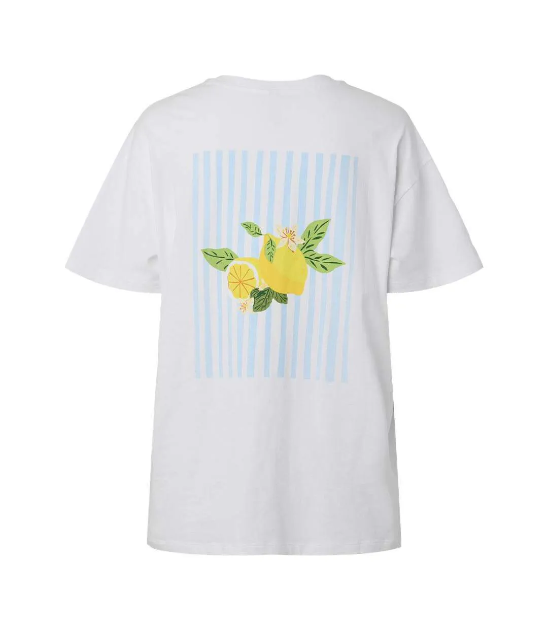 T-Shirt blanc femme pieces citron-2