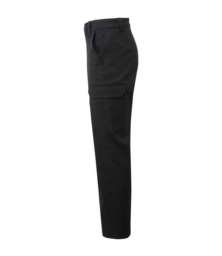 Unisex adult stretchchecker cargo trousers black Premier