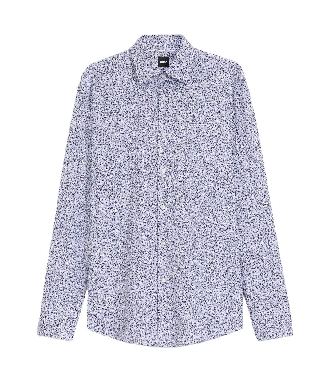 Chemise Manches Longues Motif/style Floral Homme Bleu Pastel Boss-2