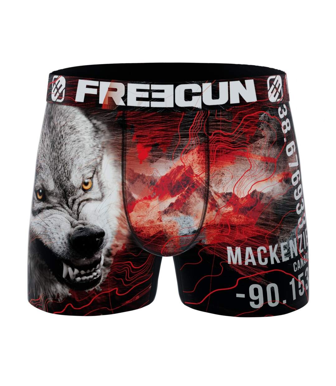 Boxer Homme Loup, Caleçon Homme Polyester Recyclé, Doux et Respirant