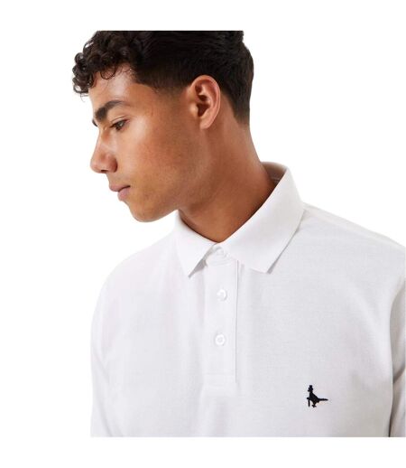 Mens Classic Embroidered Logo Polo Shirt White Jack Wills