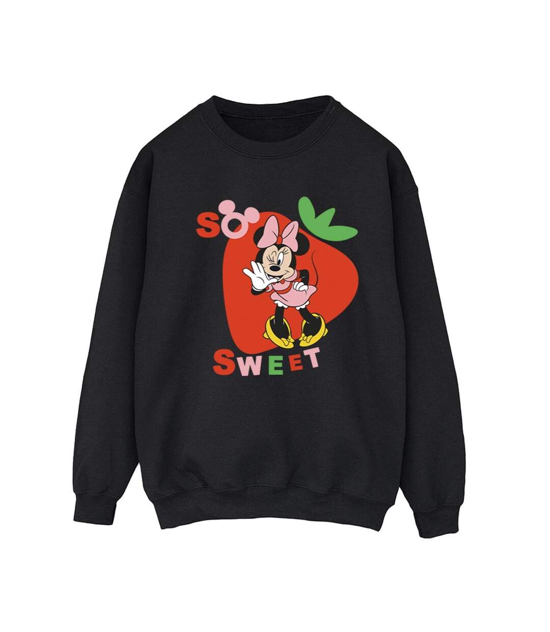 Disney Sweatshirt Minnie Mouse So Sweet Strawberry - Femmes/Dames (Noir) - UTBI29043-1