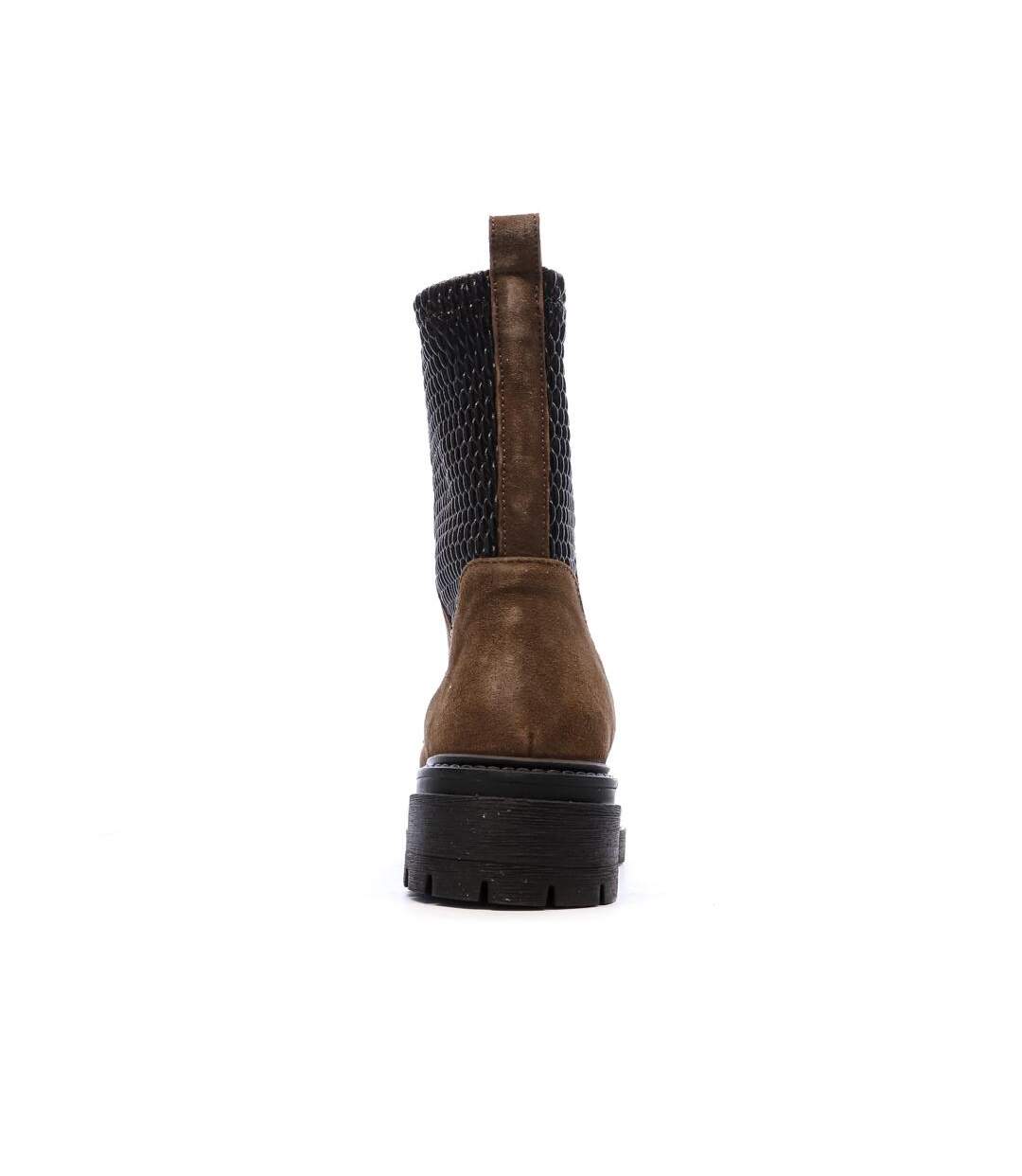 Bottines marron/noir femme geox iridea-3