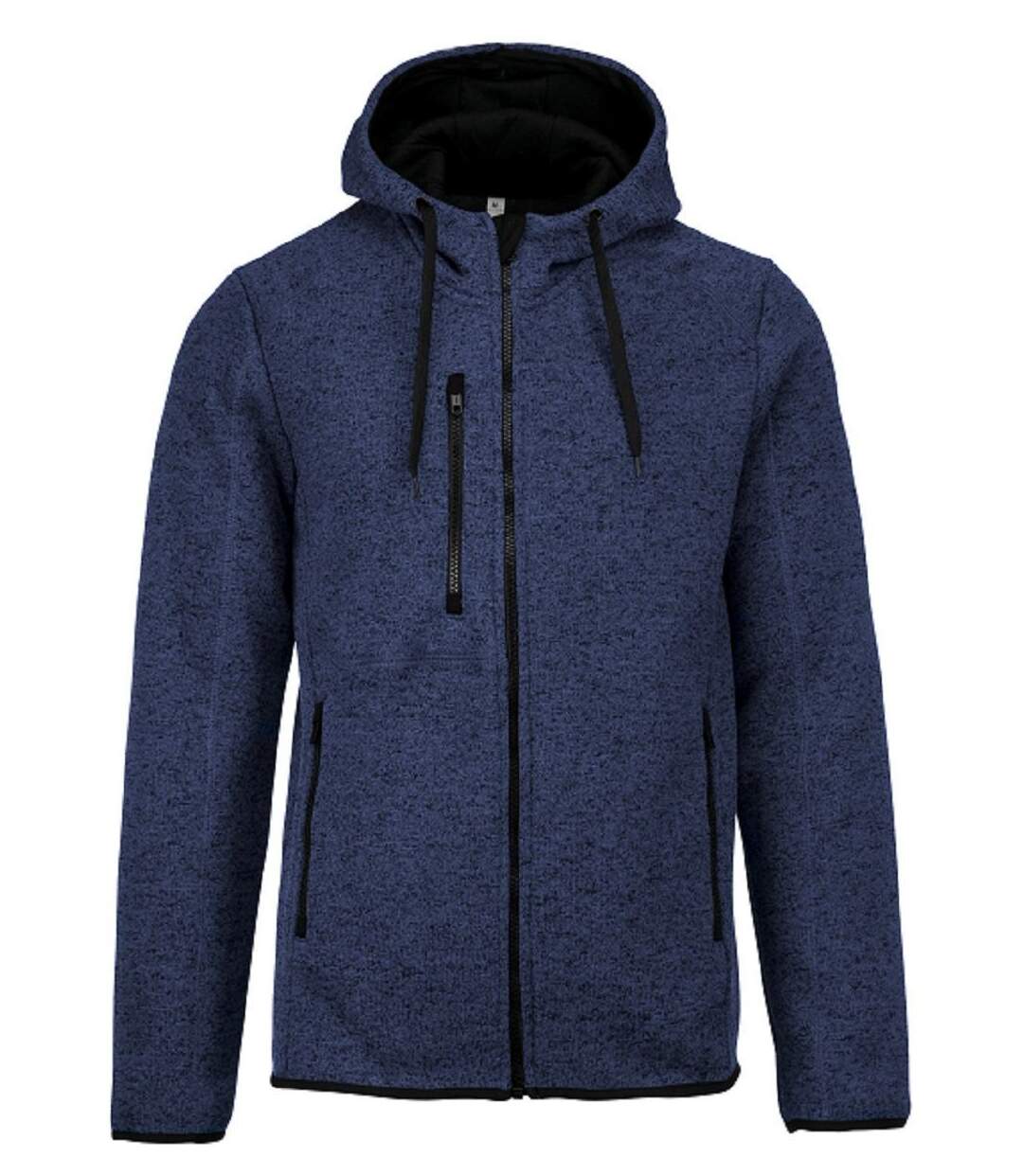 Veste à capuche chinée - Homme - PA365 - bleu marine mélange-1