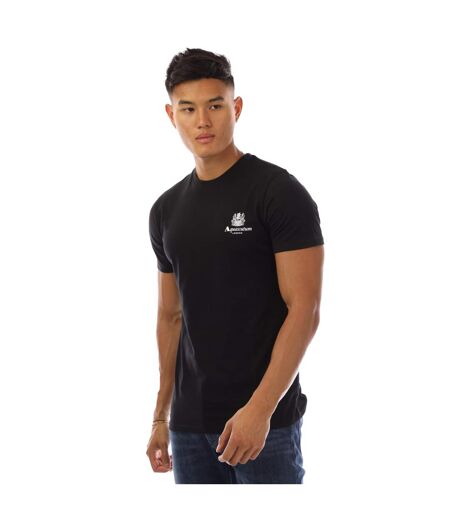 T-shirt Motif/style Logo Sur Poitrine London Homme Noir Blanc Aquascutum