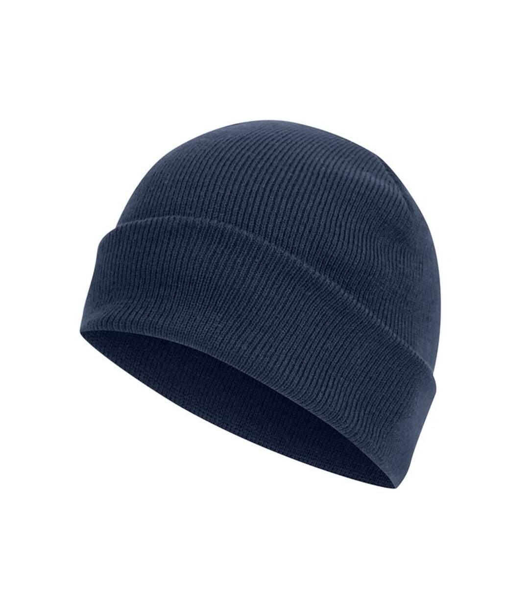 Bonnet tricoté avec revers mixte bleu marine Absolute Apparel-1