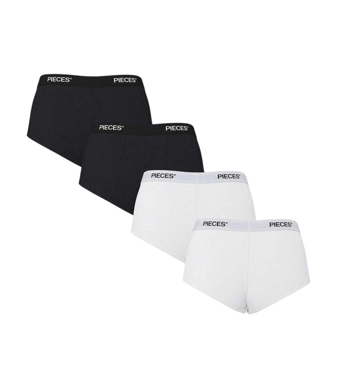 Pack Of 4  Womens/ladies Plain Hipster Briefs  Black White Pieces-2