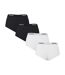 Pack Of 4  Womens/ladies Plain Hipster Briefs  Black White Pieces-2