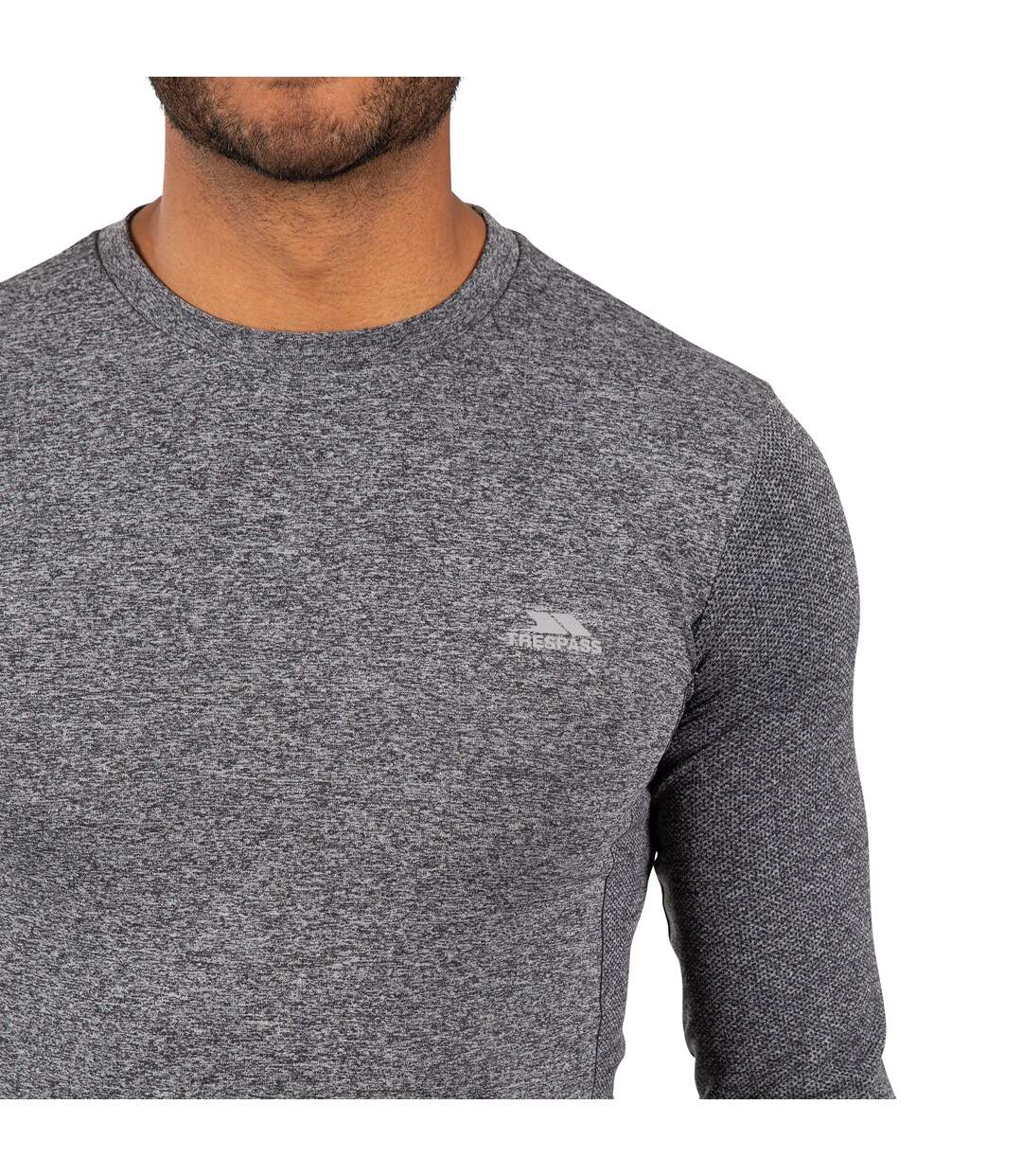 Trespass Mens Timo Long Sleeve Active Top (Black Marl) - UTTP3573-3