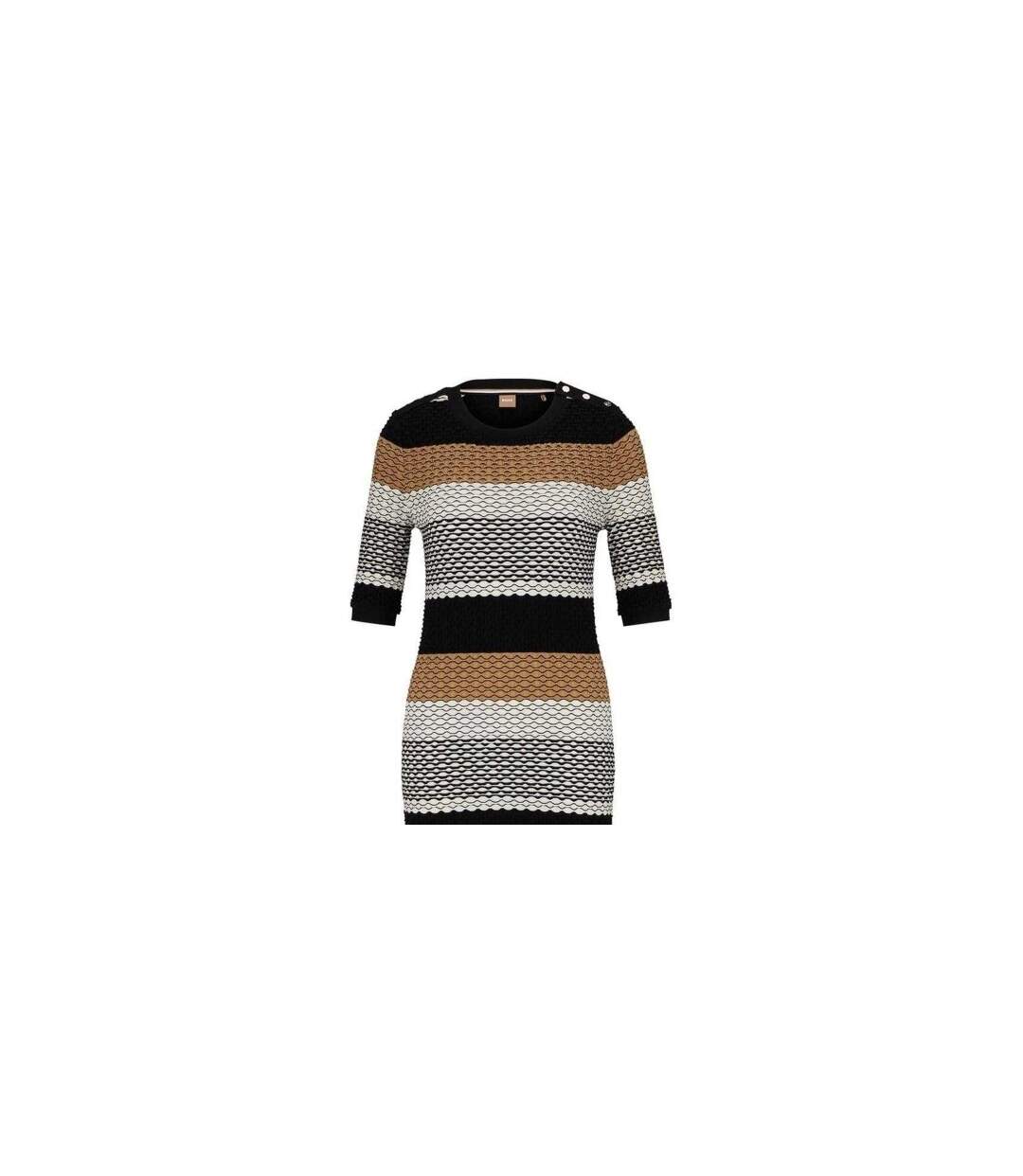 Robe Longue Motif/style À Rayures Etanah Femme Noir Gris Marron Boss-3