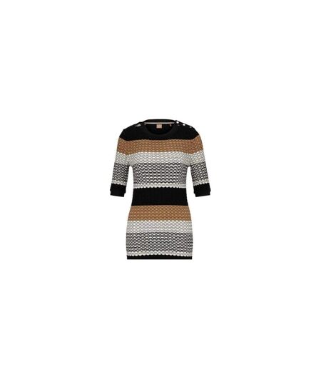 Robe Longue Motif/style À Rayures Etanah Femme Noir Gris Marron Boss