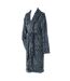 Peignoir Flanelle Imprimé Léopard Bleu-1