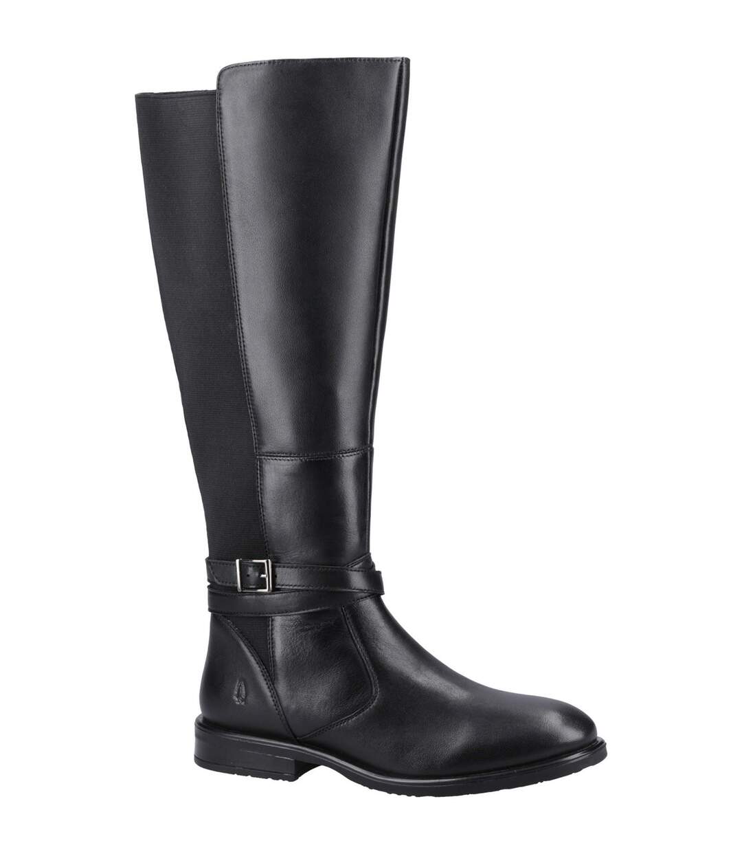 Womens/ladies Victoria Leather Long Boots Black Hush Puppies-1