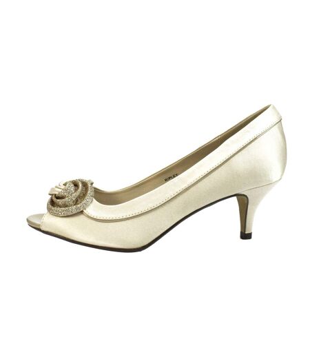 Escarpins ripley femme beige doré Lunar