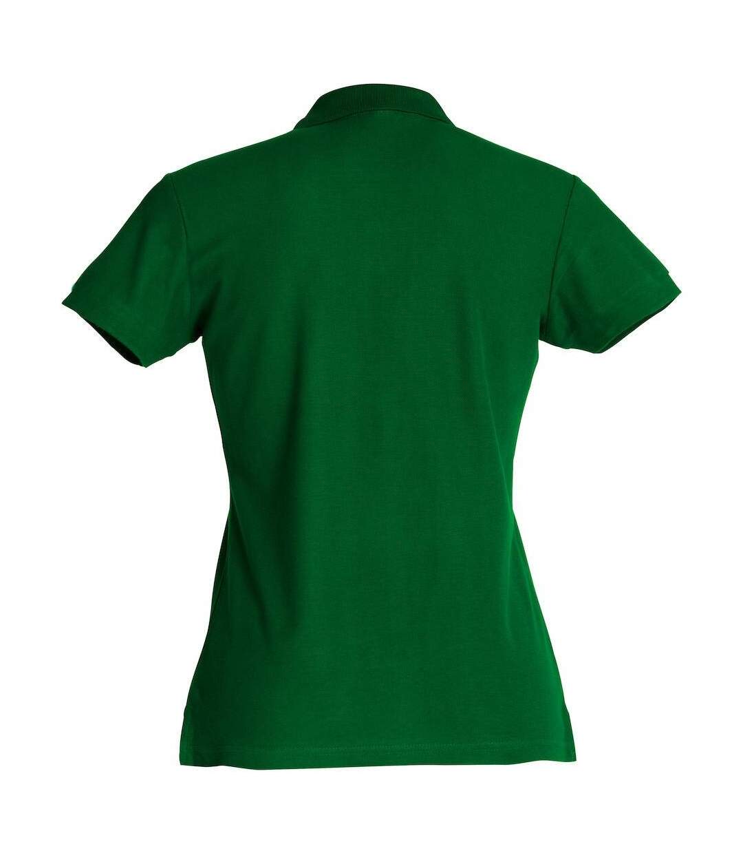Womens/ladies Plain Polo Shirt Bottle Green Clique-2