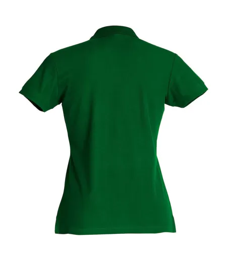 Womens/ladies Plain Polo Shirt Bottle Green Clique