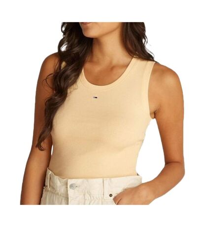 Débardeur jaune femme tommy hilfiger essential bds - l