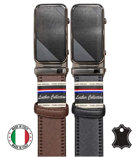 Ceinture homme cuir marron - Boucle automatique - Sophistication et confort