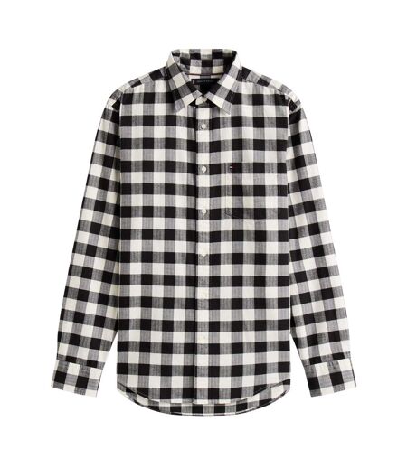 Chemise Manches Longues Motif/style À Carreaux Homme Noir Blanc Tommy Hilfiger