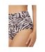 Womens/ladies Zebra Print High Waist Bikini Bottoms Pink Brown Gorgeous-3