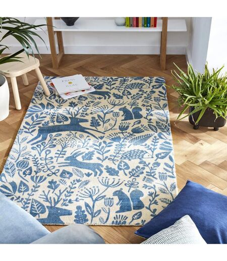 Tapis salon et chambre fait à la main en laine motif animaux KELDA