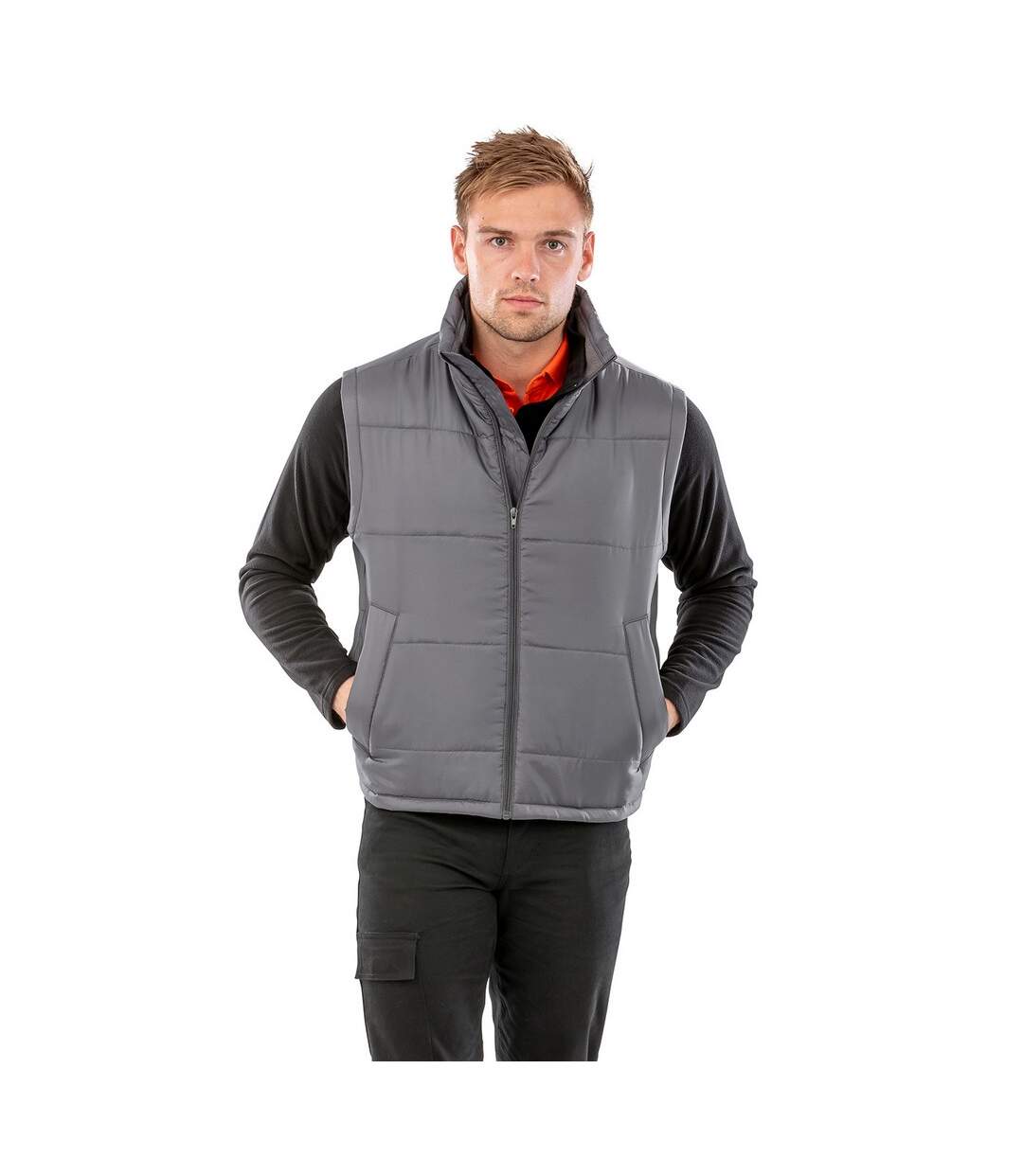 Unisex adult padded body warmer grey Result Core-2