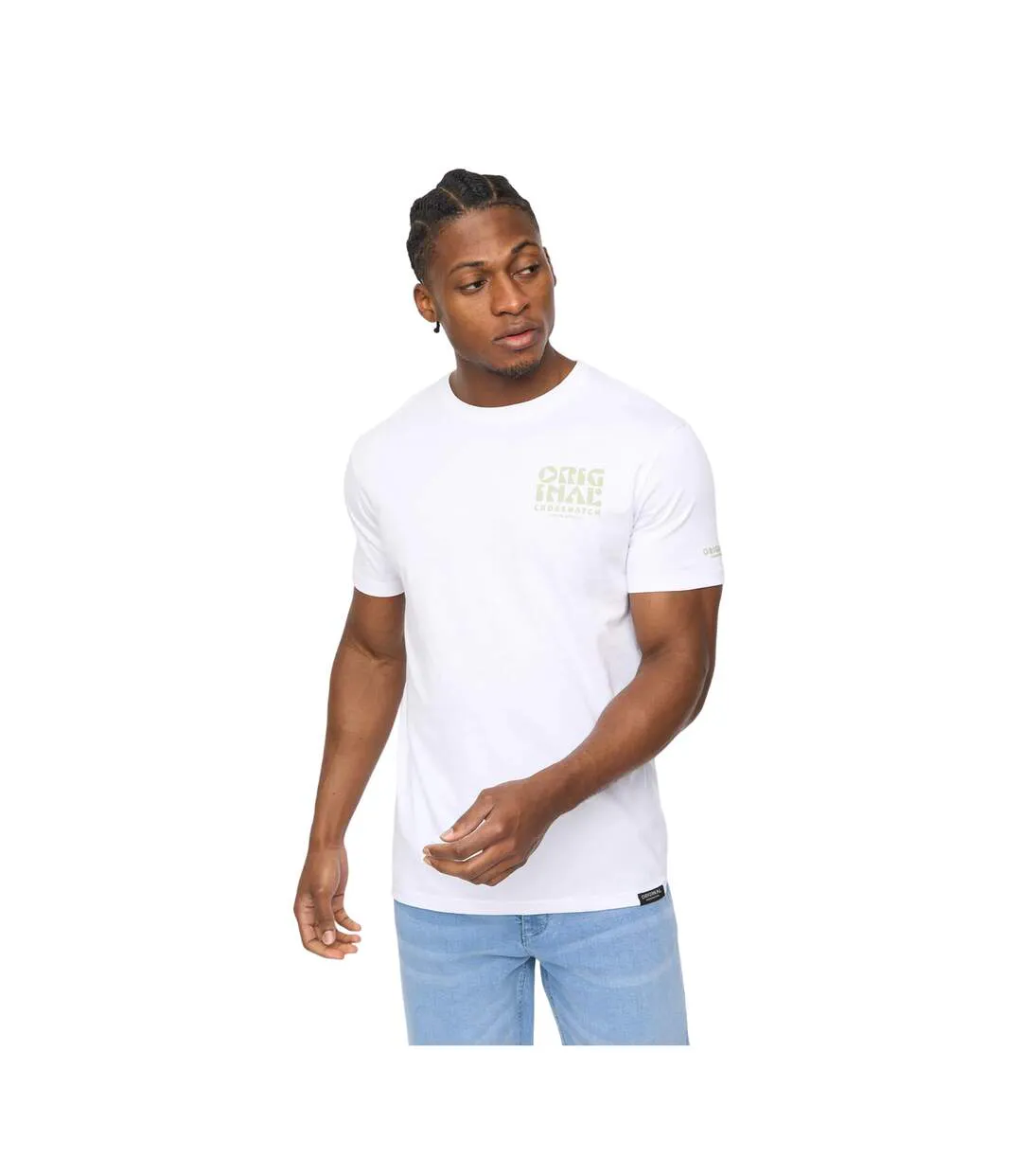 Mens Wellmoores T-shirt White Crosshatch-2