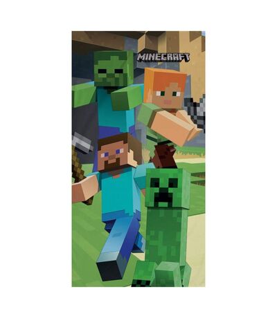 Minecraft - Serviette de plage (Bleu / Vert / Beige) (Taille unique) - UTTA8887