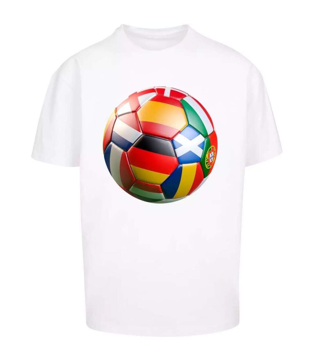 Mens Footballs Coming Home Europe Tour Oversized T-shirt White Mister Tee-2