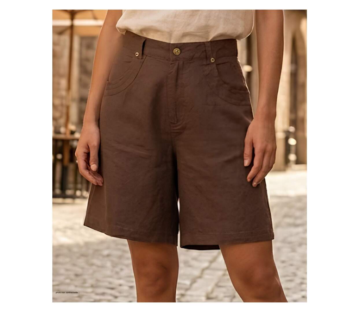 MAYFLOWER SE1106 - Bermuda en lin pour femme : l'élégance naturelle et fraîche-1