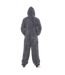Mens Hooded Fleece Contrast Trim Jumpsuit Grey Keanu-3