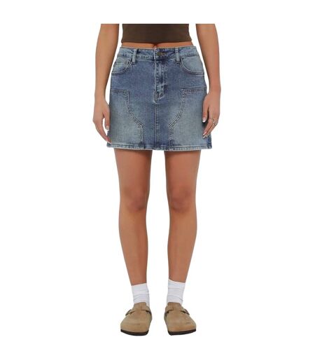 Mini Jupe Motif/style Panneau Femme Bleu Délavé Guess